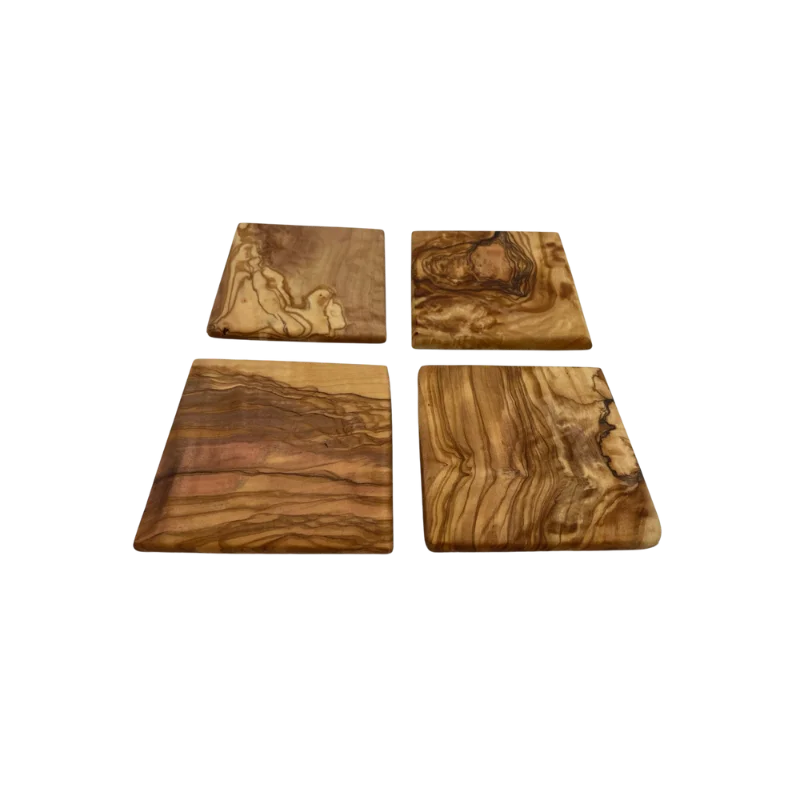 Custom Engraved Olive Wood Coasters